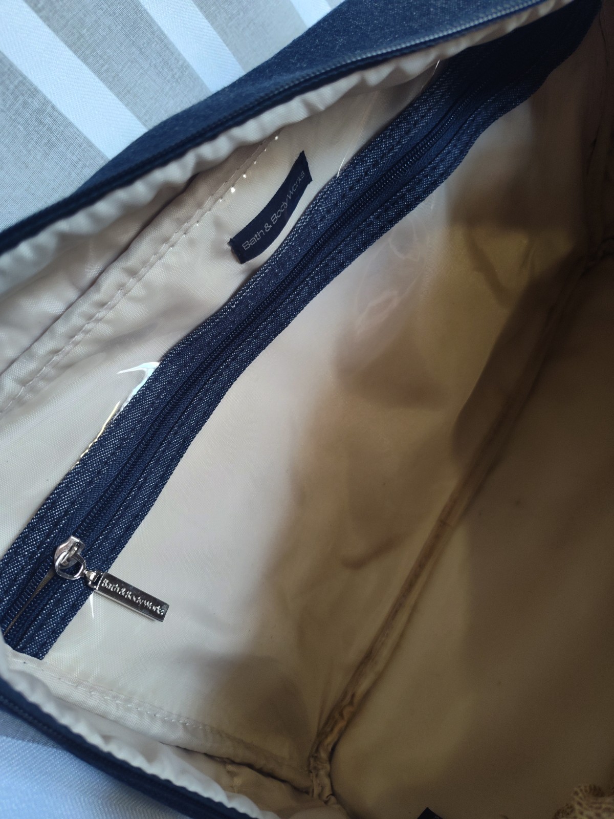 Bath and Body Works Blue Denim Travel Shoulder Bag Tote 14x12x6 Inches