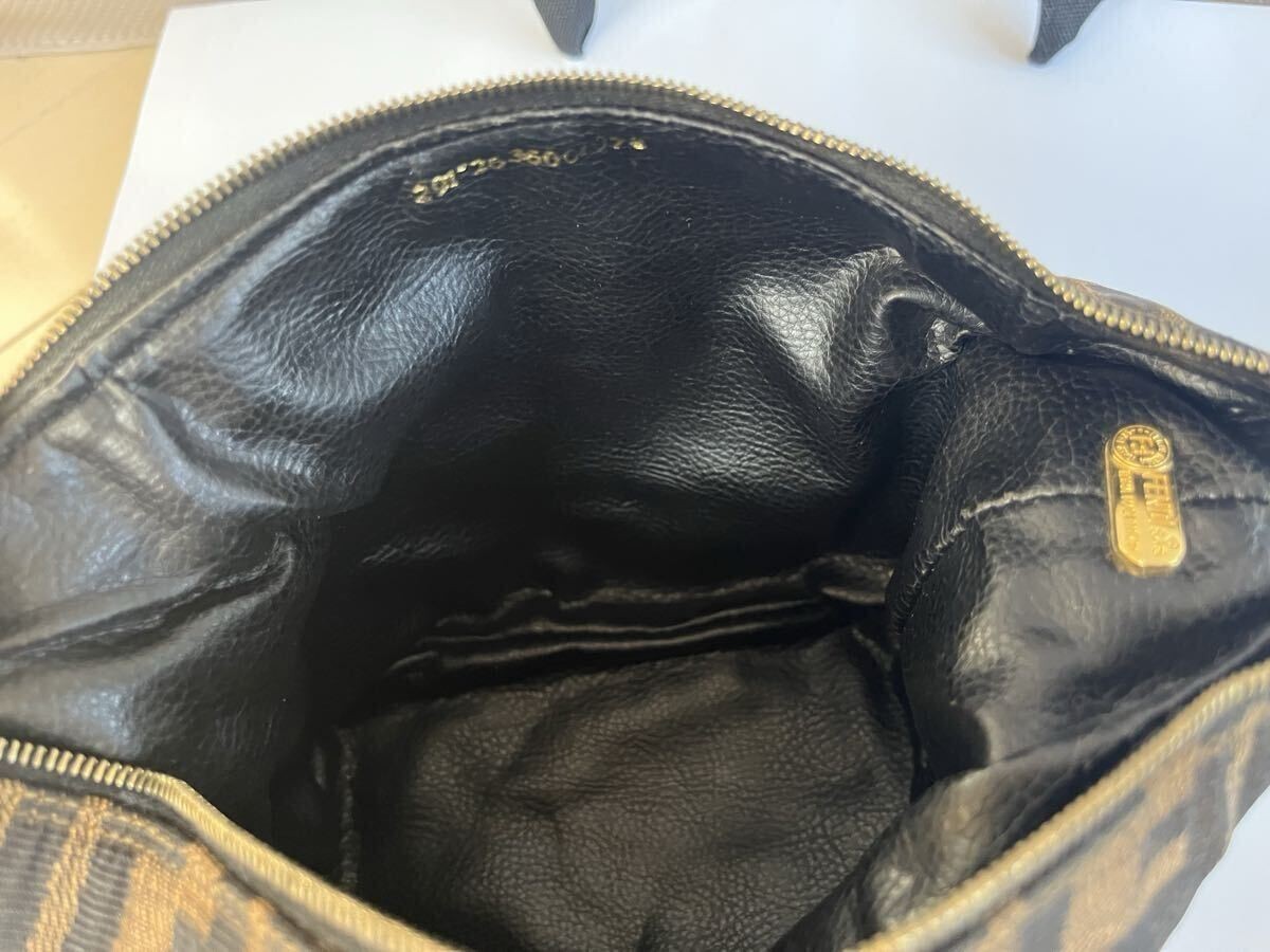 FENDI Zucca Vanity Bag Black Gold Small Authentic