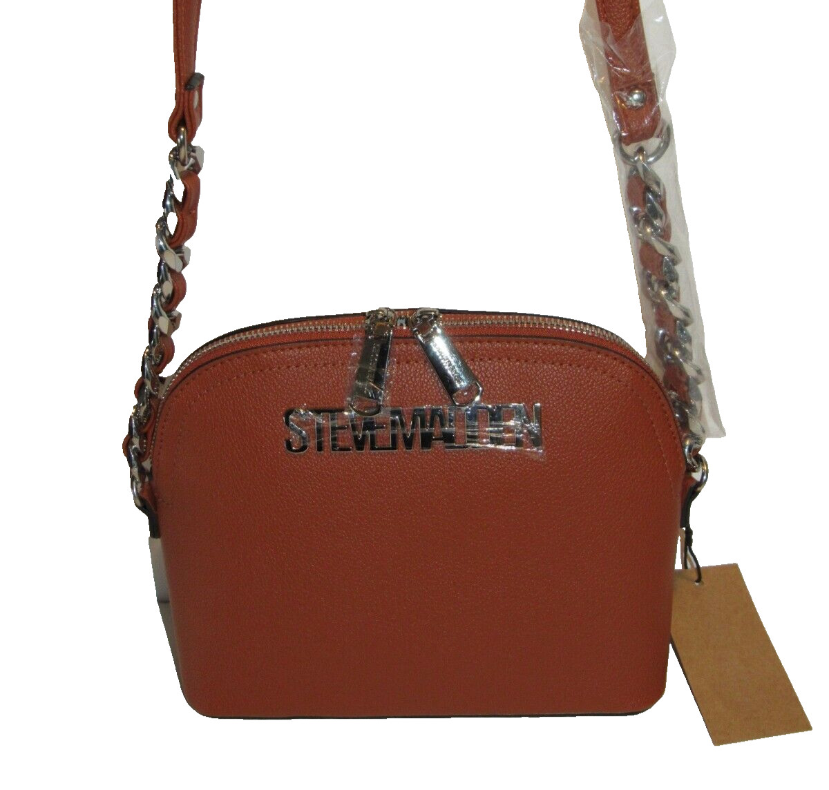 Steve Madden BMAGGIE UPDATE Dome Crossbody Chain Strap in Whiskey Spice