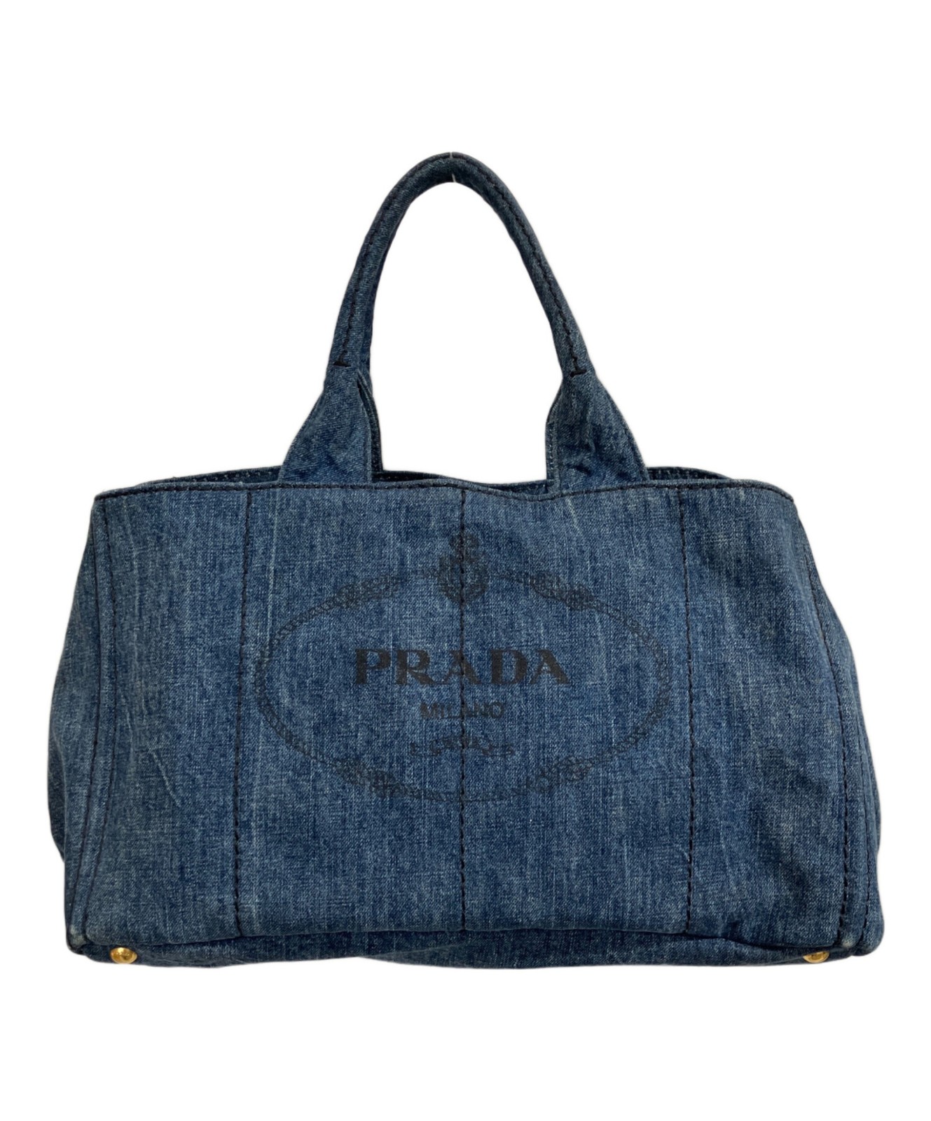 Prada Canapa M / Handbag Indigo #TFB4897