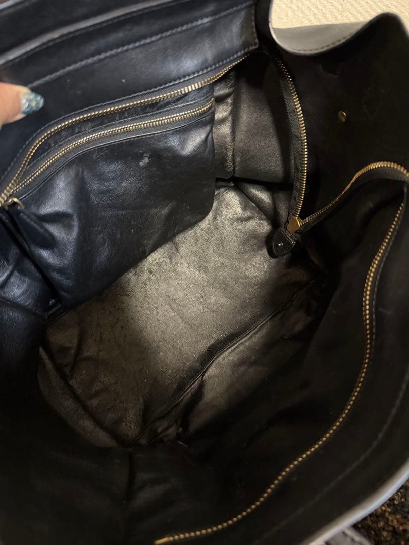 Celine Luggage Mini Handbag Black Leather