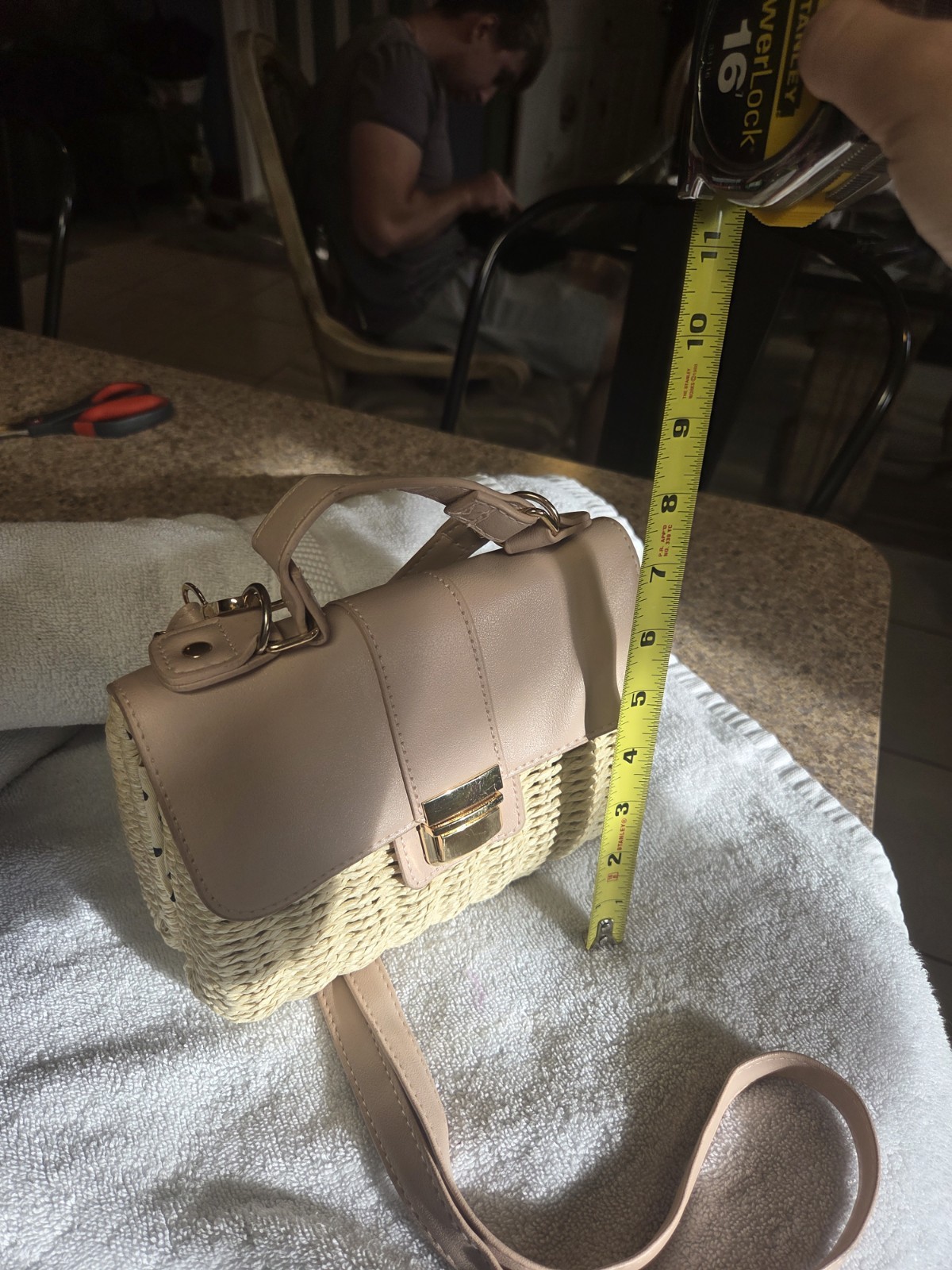 Vintage Wicker & Blush Pink Faux Leather Crossbody Bag | Cottagecore Boho Y2K