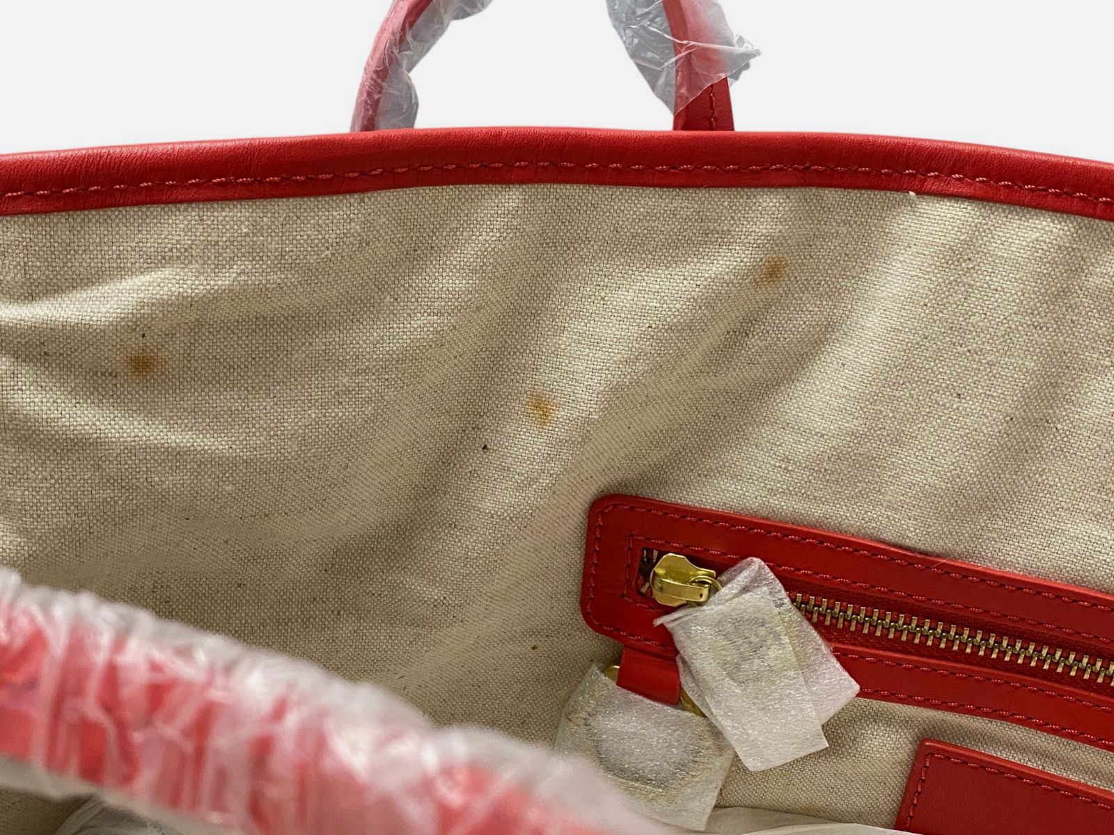 Jonathan Adler Women’s Red Leather Printed Medium Magnetic Duchess Tote Bag