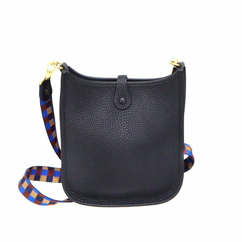 Hermes Evelyne TPM Crossbody Shoulder Bag Black Leather B Stamp W6.7xH7.9in 99