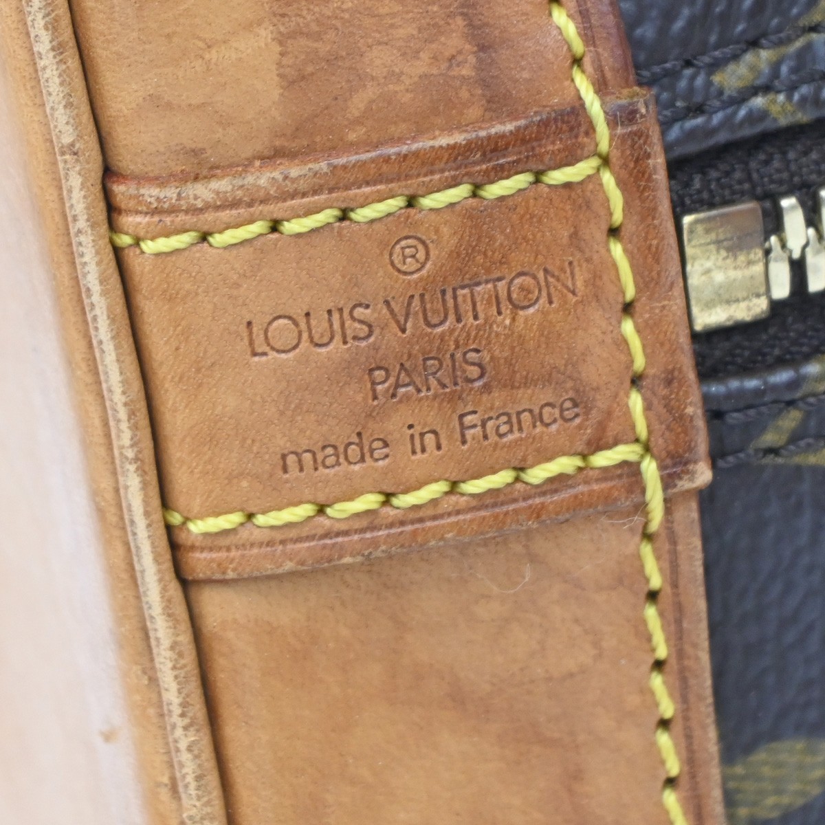 LOUIS VUITTON LV Logo Alma Hand Bag Monogram Leather Brown M51130 89YJ227