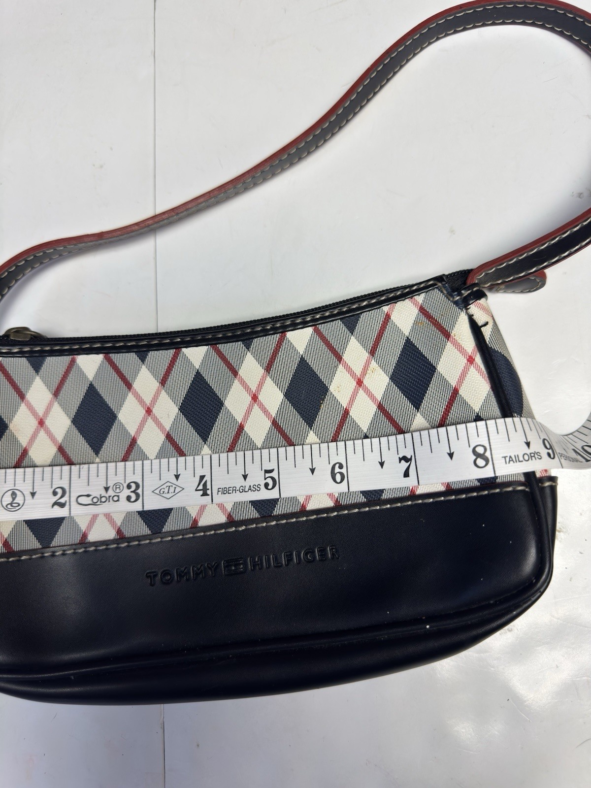Y2K Tommy Hilfiger Plaid Baguette Shoulder Bag Mini Preppy Tartan Purse