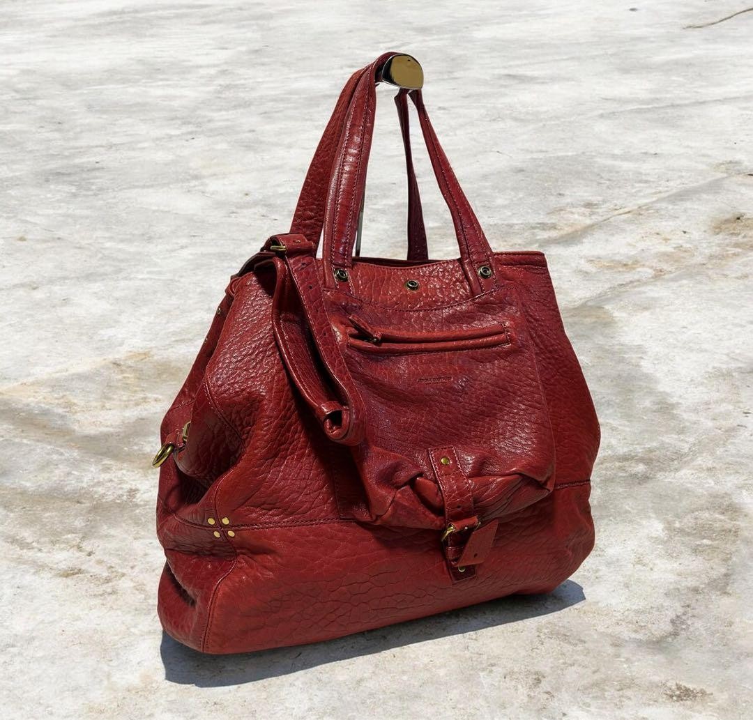 Jerome Dreyfuss Leather Tote Bag Red Women Rare Model limited Edition VHTF Pre-o