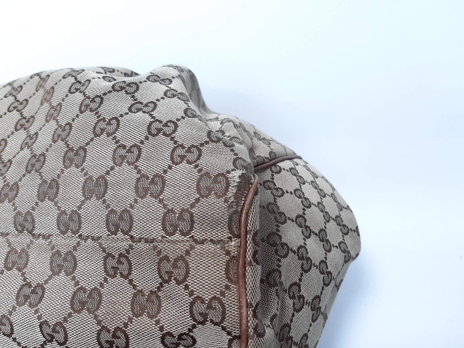 GUCCI Shoulder Bag GG Canvas Beige Brown GG Charm 211944