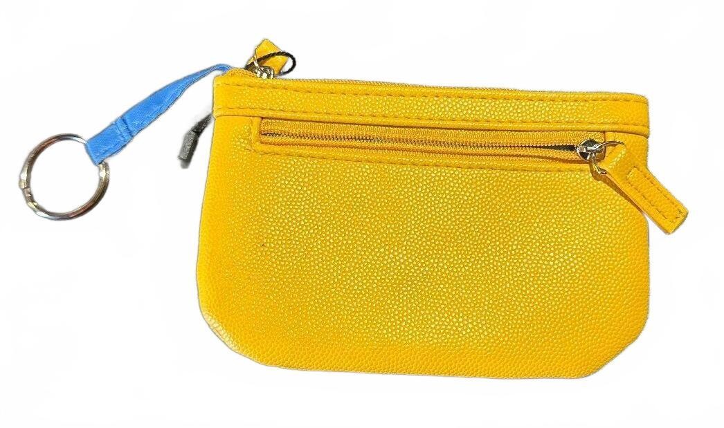Safe Keeper Yellow Coin Purse Keychain Zip Pouch