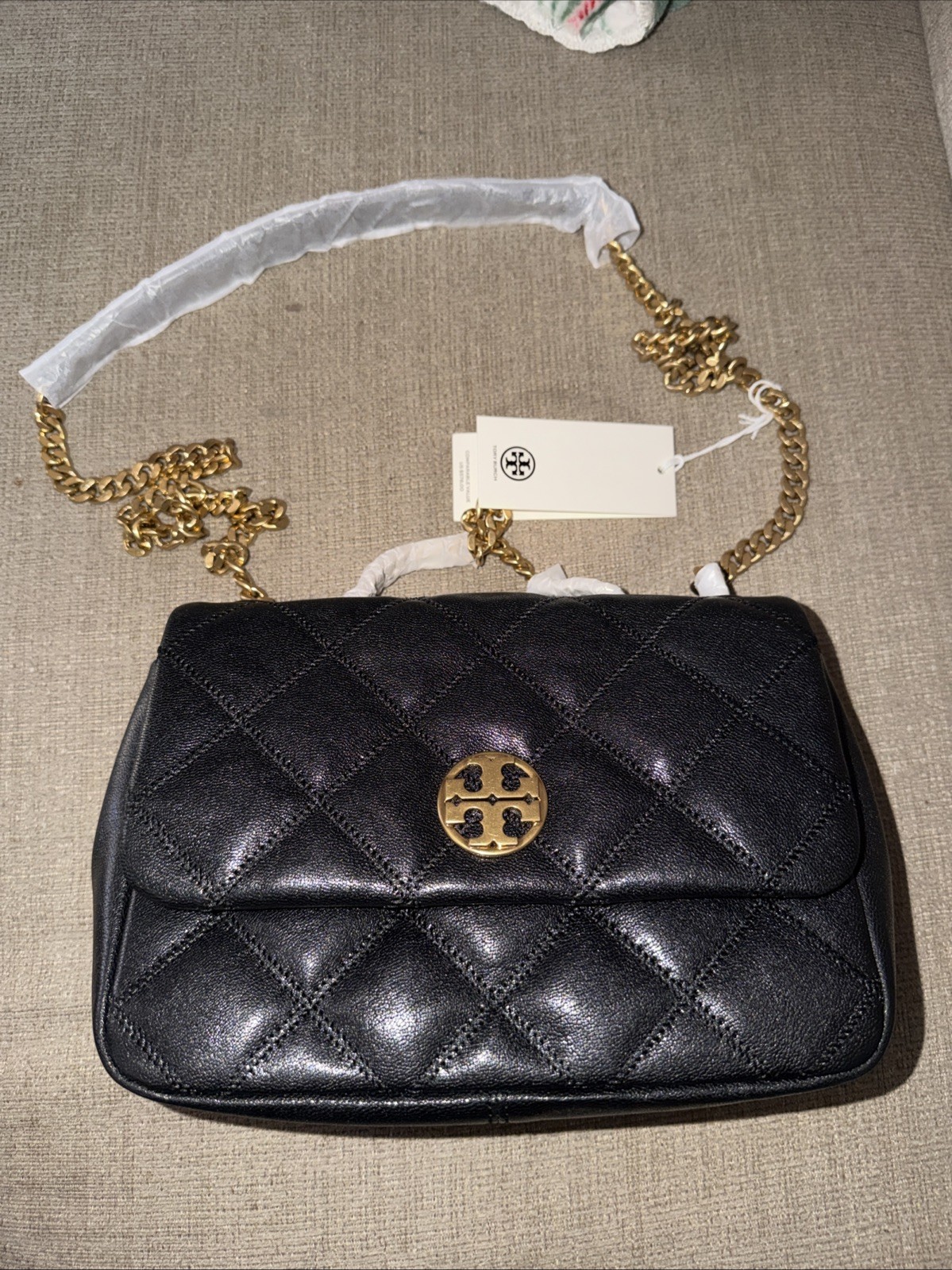 Tory Burch Willa Small Shoulder Bag 148243 $575 Black NEW SHIPS FAST