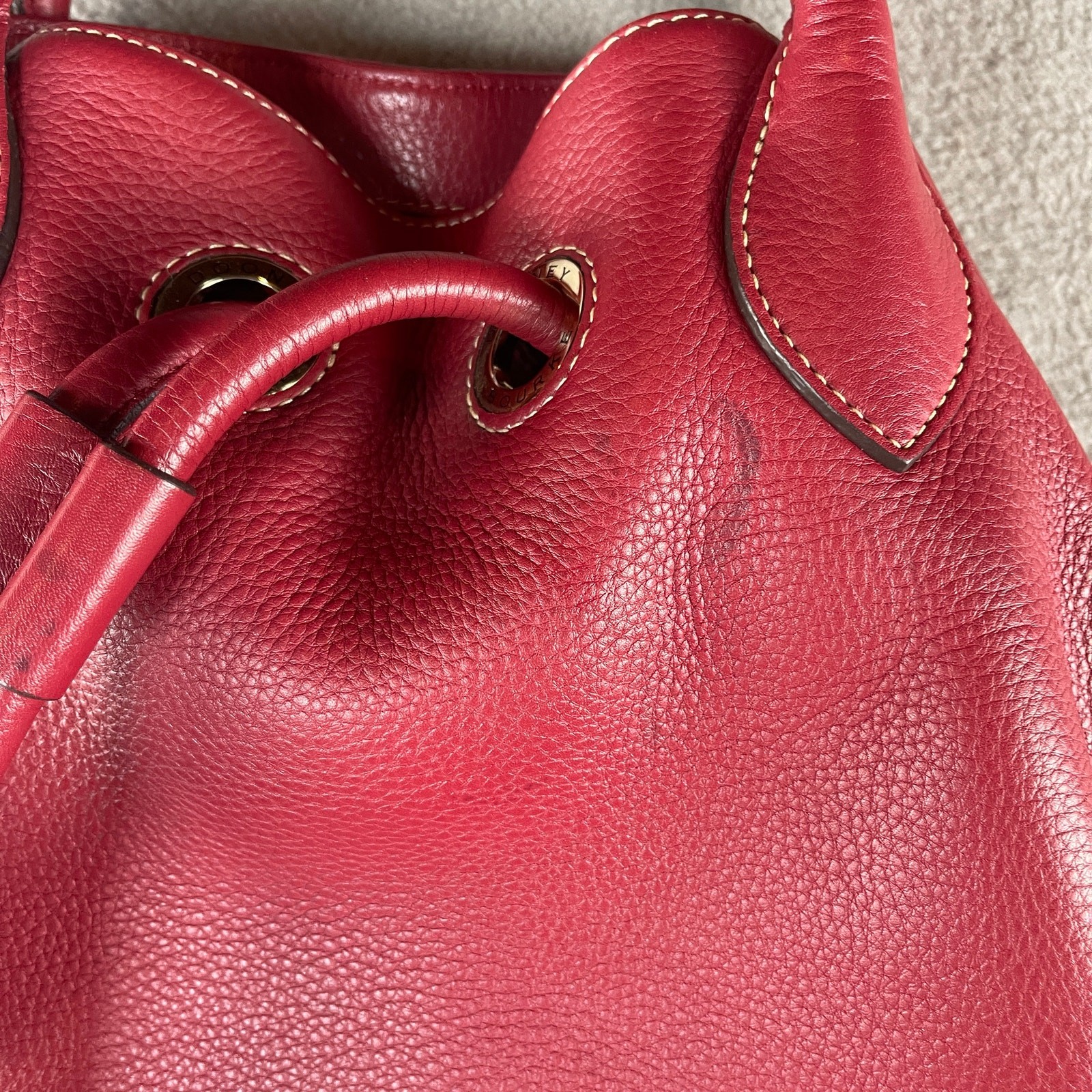 Dooney & Bourke Bucket Shoulder Bag Pebble Grain Tasha Large Leather Drawstring