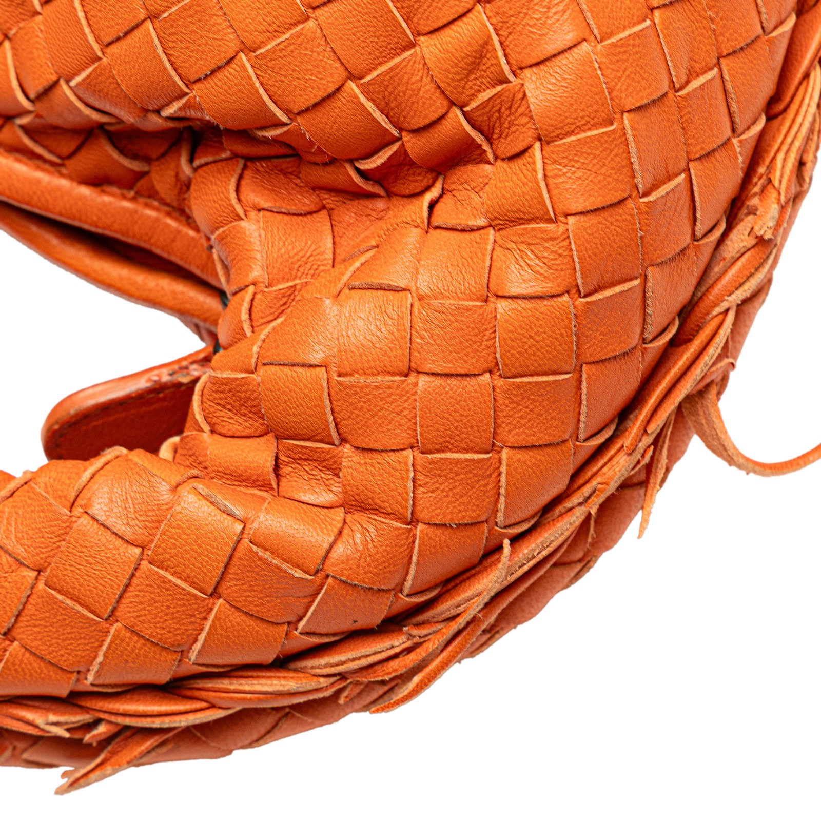 Bottega Veneta Medium Nappa Intrecciato Fuzzy Hobo Pre-Loved Bag Orange