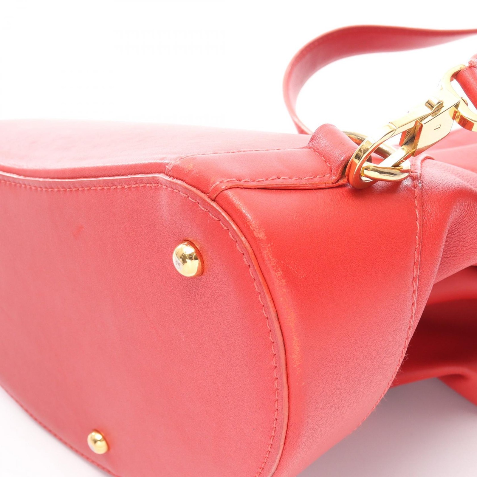 LOEWE Anton Rucksack Leather Backpack Red W26xH46xD13cm with Pouch