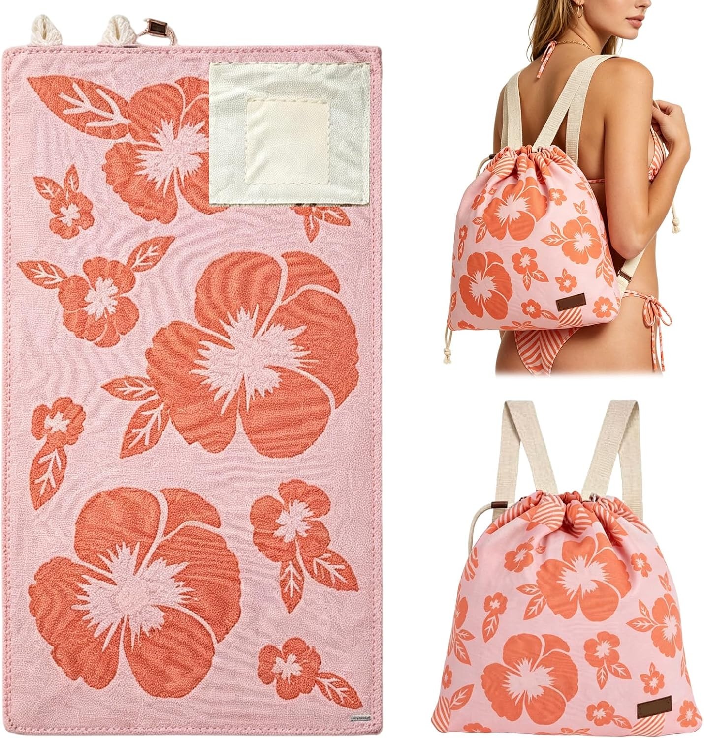 2026 New 2 In 1 Convertible Towel Bag Backpack – Oversized Sand Free Microfiber