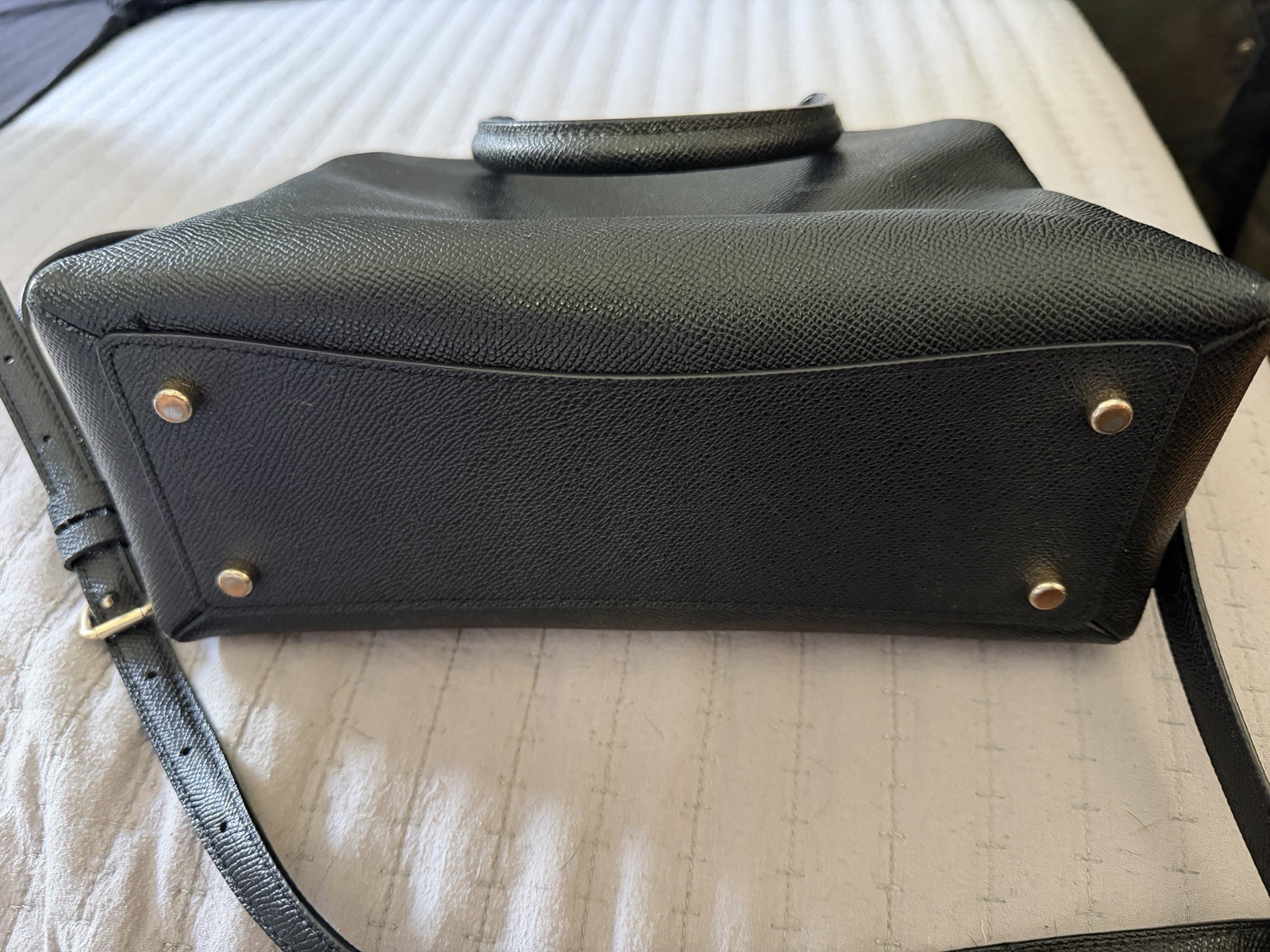 Coach Mini Satchel Crossbody Black Pebbled Leather Gold Hardware