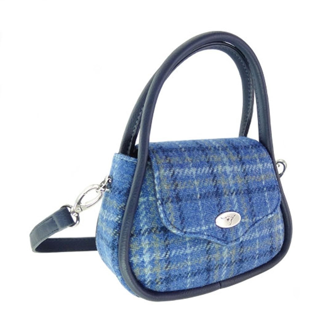 Glen Appin Harris Tweed ‘Buchan’ Round Mini Handbag 9.44″ x 3.54″ x 2.75″