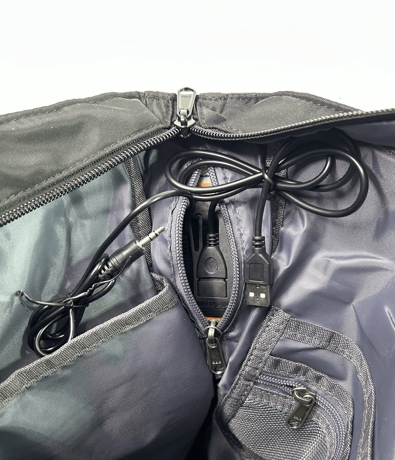 COMELY Black Nylon Tote Bag USB Charging Port Work Travel Tech Laptop Purse