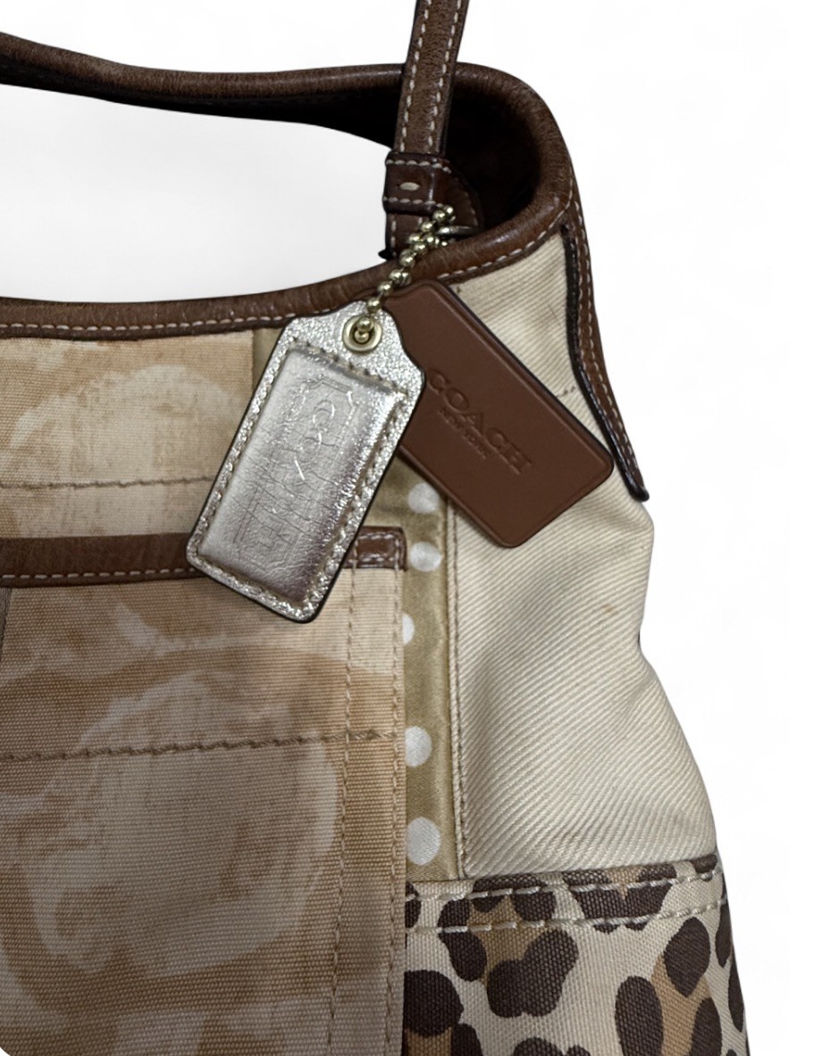 VTG Y2K Large Coach Patchwork Hobo Leopard Zebra Monogram Turn Lock w/ Hangtags
