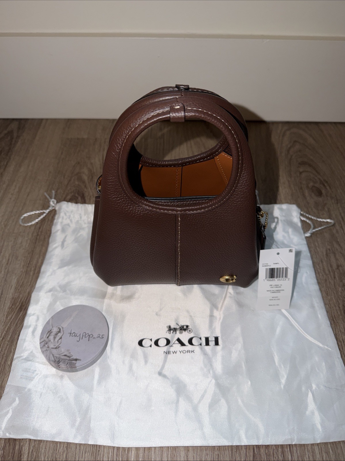 Coach Lana 19 Maple Peddled Leather with Chain Strap Crossbody Bag CCY32 B4MPL