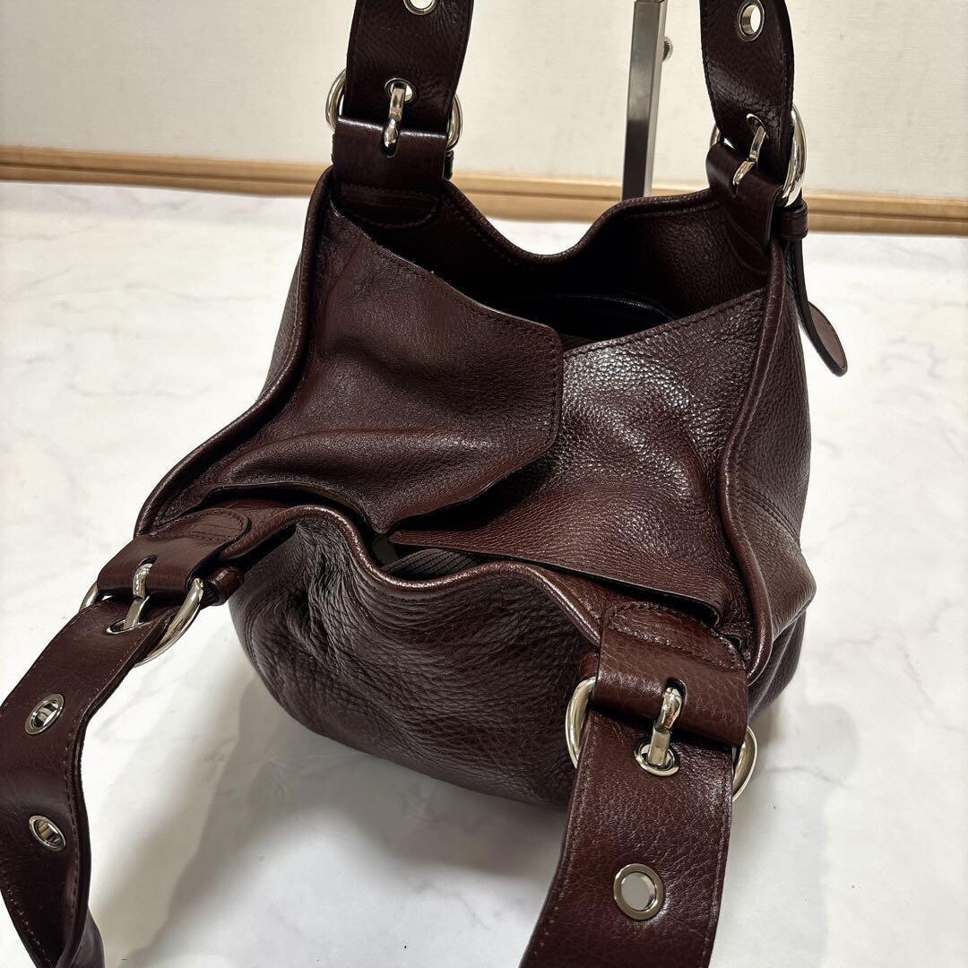 HIROFU Tote bag SOHO Leather Brown Authentic From Japan