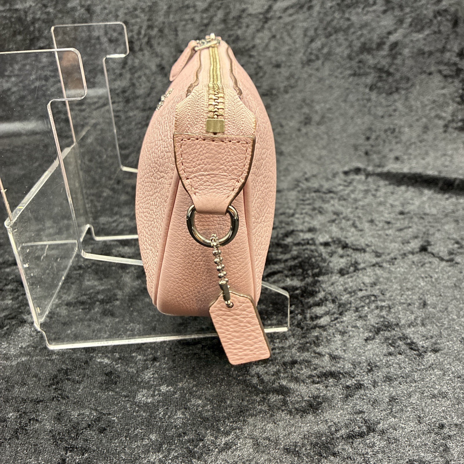Coach Nolita 19 Petal Pink Pebbled Leather Wristlet Chain Shoulder Bag F53340 NY