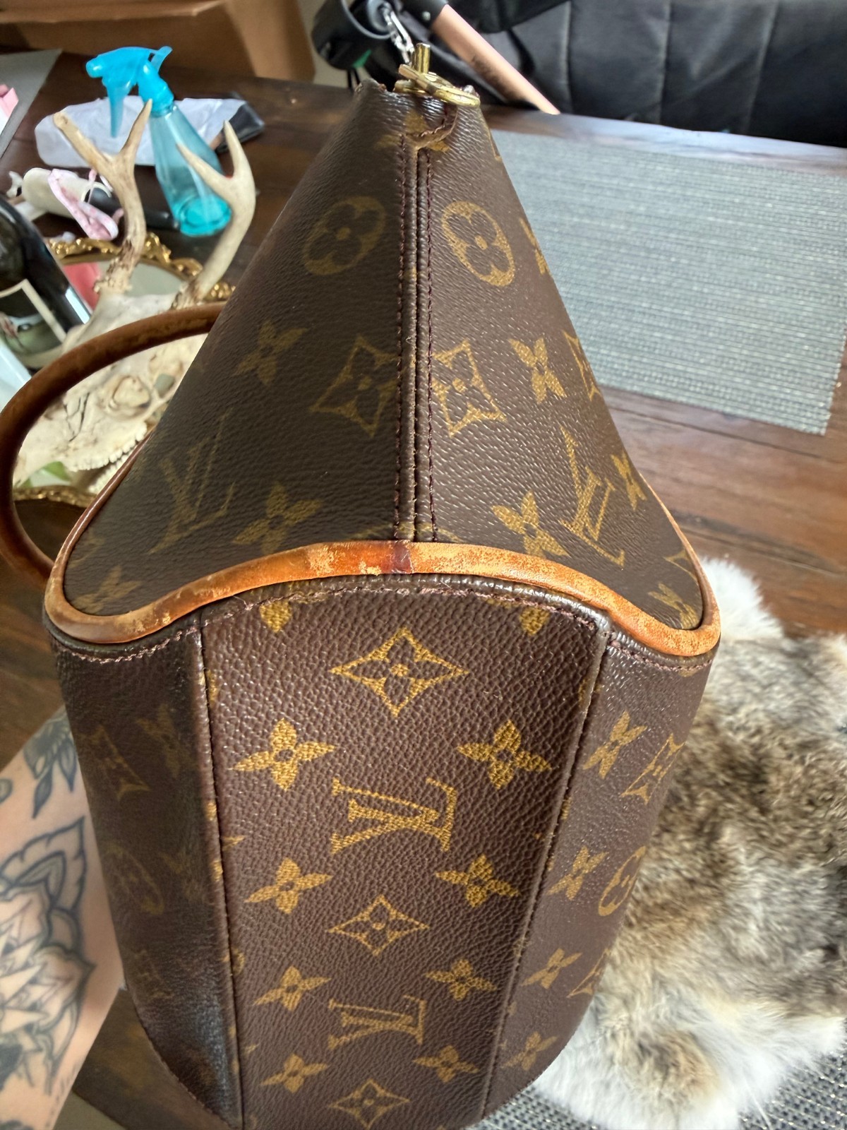 Louis Vuitton Ellipse Handbag MM Brown Canvas