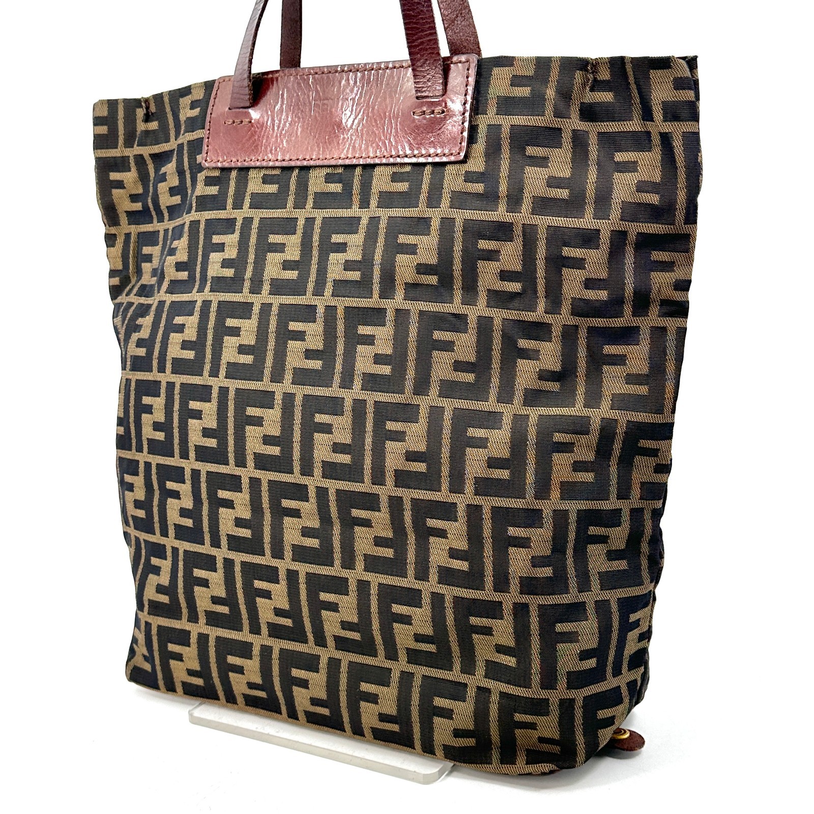Fendi Zucca Handbag Canvas Tote bag Authentic