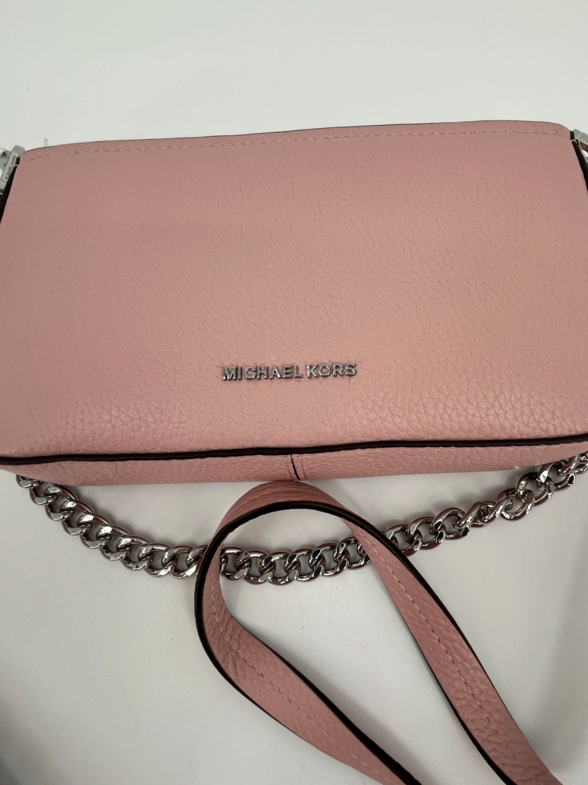 Michael Kors Bryant Pochette Smokey Rose Pebbled Leather Convertible Snap Bag