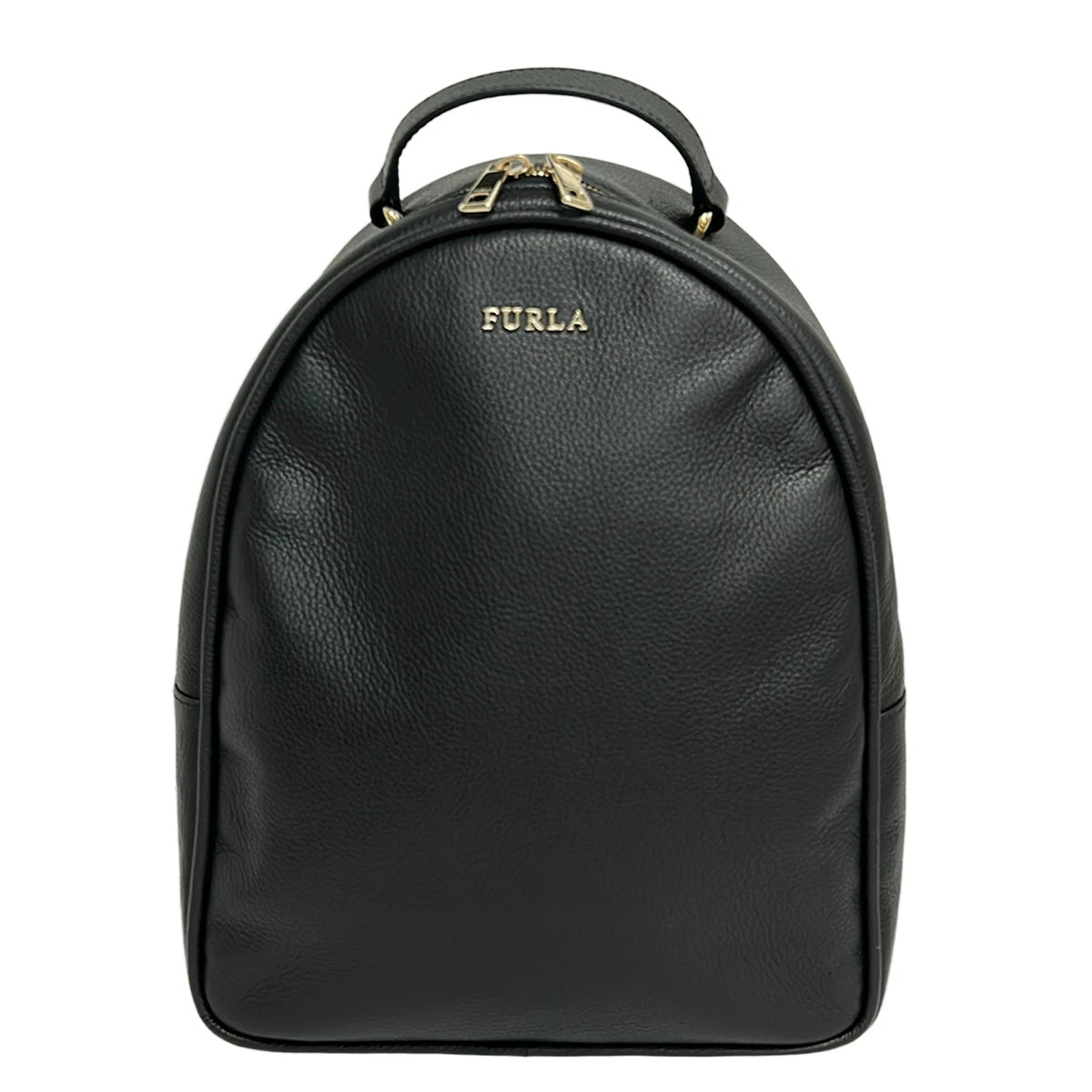 FURLA Black Leather Backpack