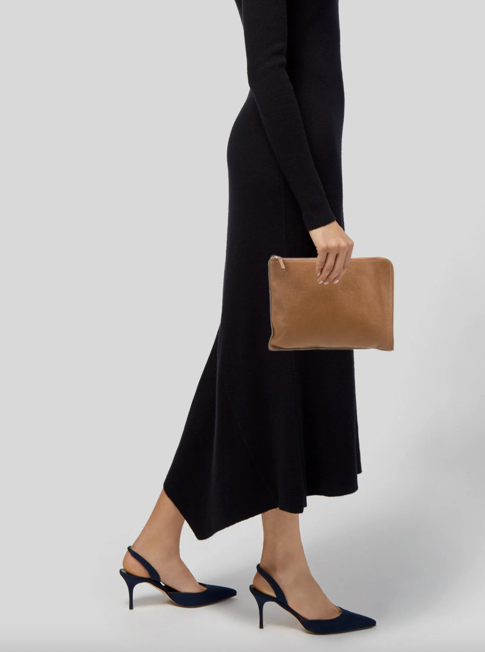 Smythson Honey Gold Leather Clutch