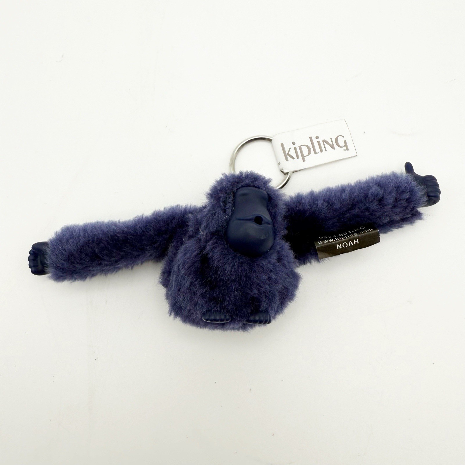 NWT KIPLING Rare Blue 2” Monkey NOAH Key Chain Ring Bag Charm Fob