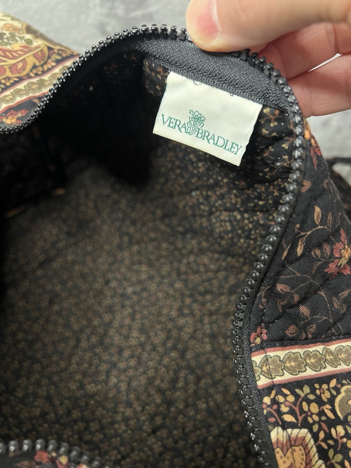 Vintage Vera Bradley Black Walnut Small Duffel Bag NWT Retired Quilted Travel