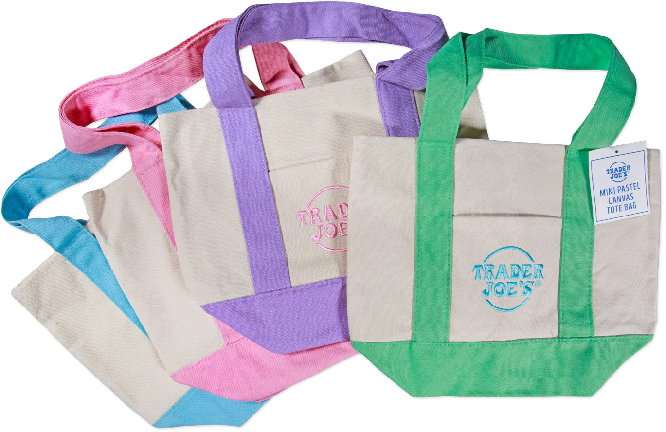 Trader Joe’s Mini Pastel Canvas Totes – Pastel Green and Pastel Blue NWT