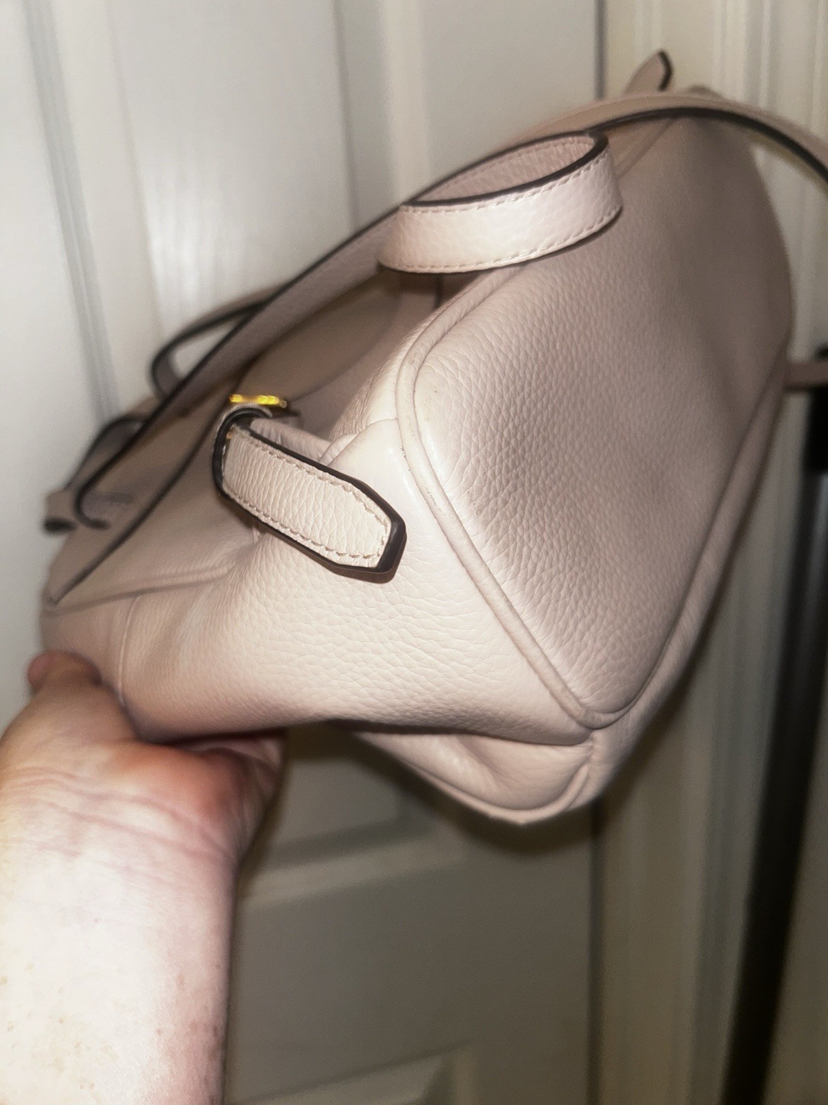 Michael Kors Pink Pebbled Small Backpack Gold Hardware Zip Pockets Strap