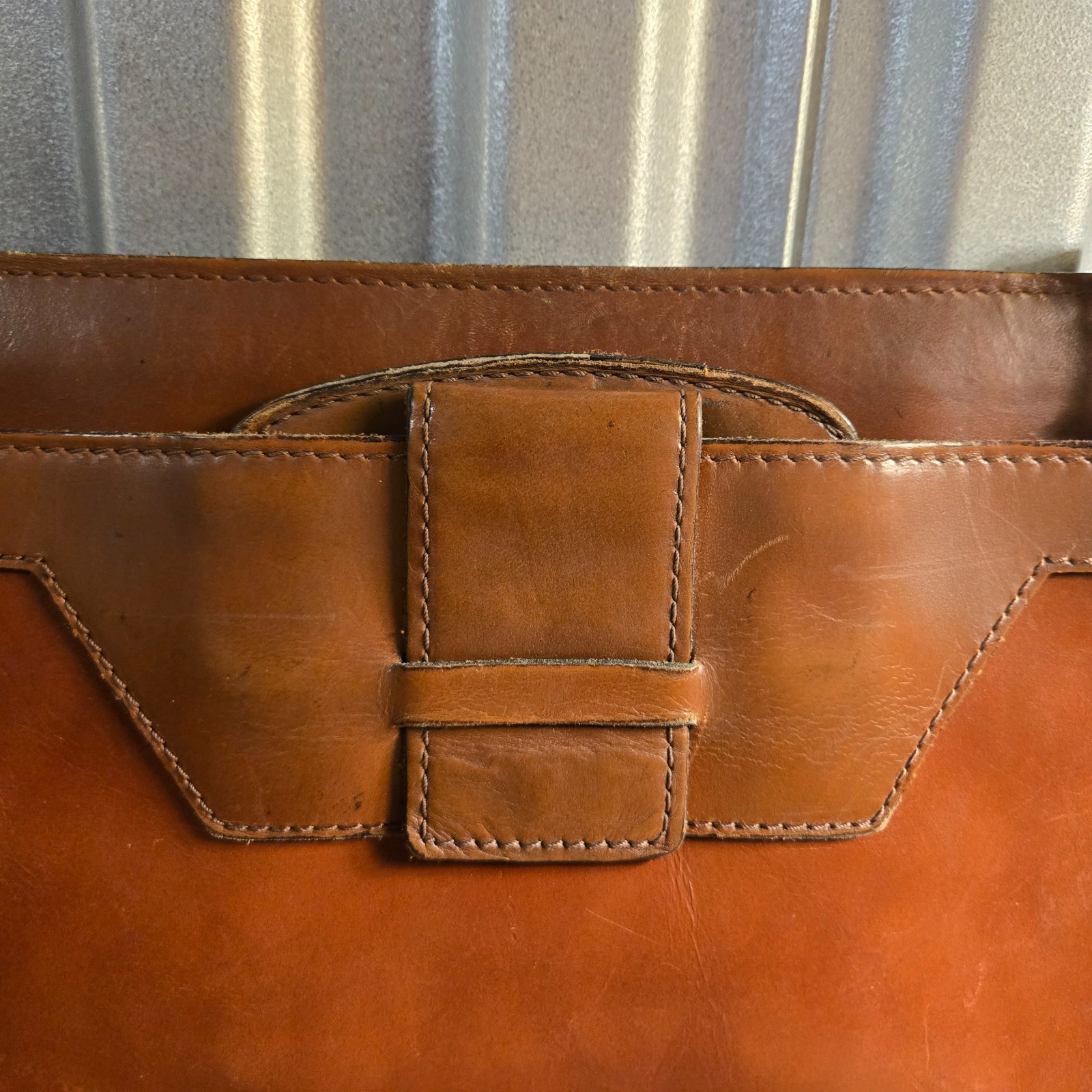 Vintage Red Leather Denise Briefcase Messenger Bag Shoulder Handled