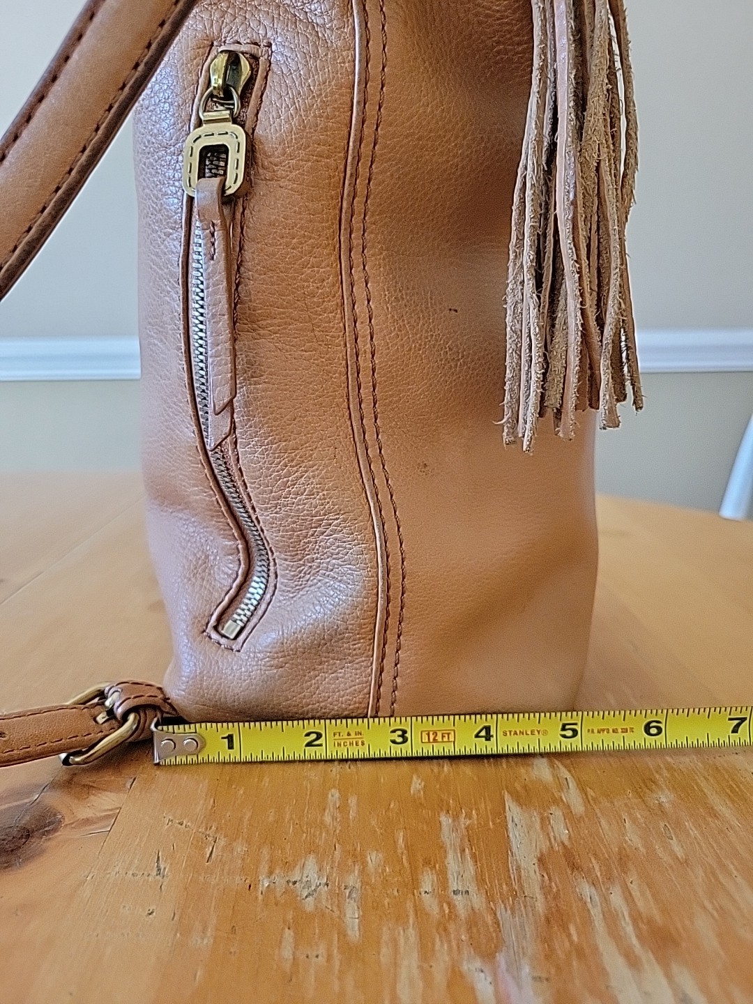 HOBO International Blaze Convertible Leather Backpack Tote Bag Camel