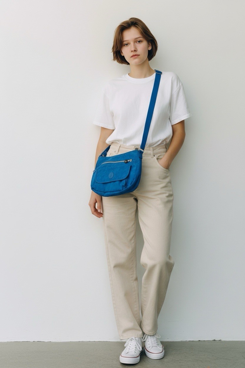 Kipling bright blue purse Crossbody Travel Lightweight Pockets Galore