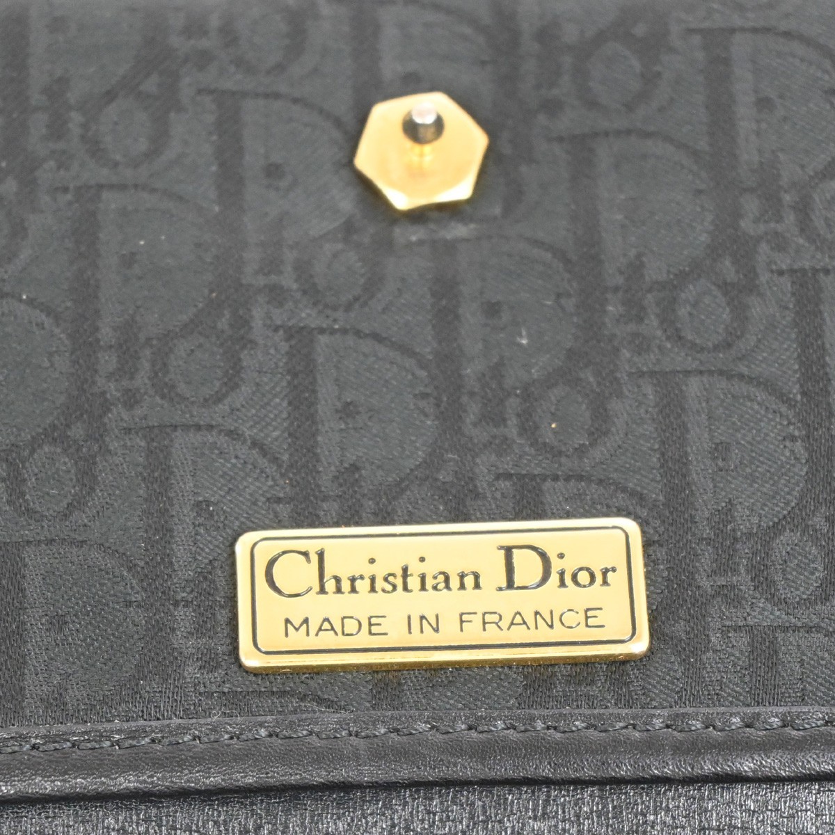 Christian Dior Diorissimo Chain Shoulder Bag Canvas Black France GHW 67PA195
