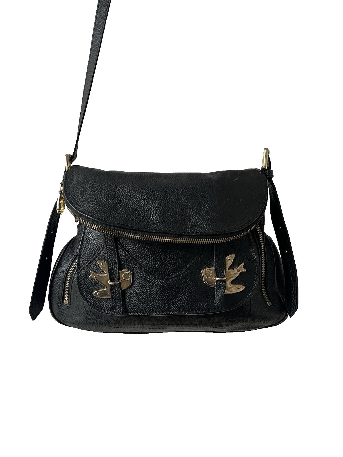 Marc by Marc Jacobs Petal to the Metal Natasha Black Leather Crossbody Bag