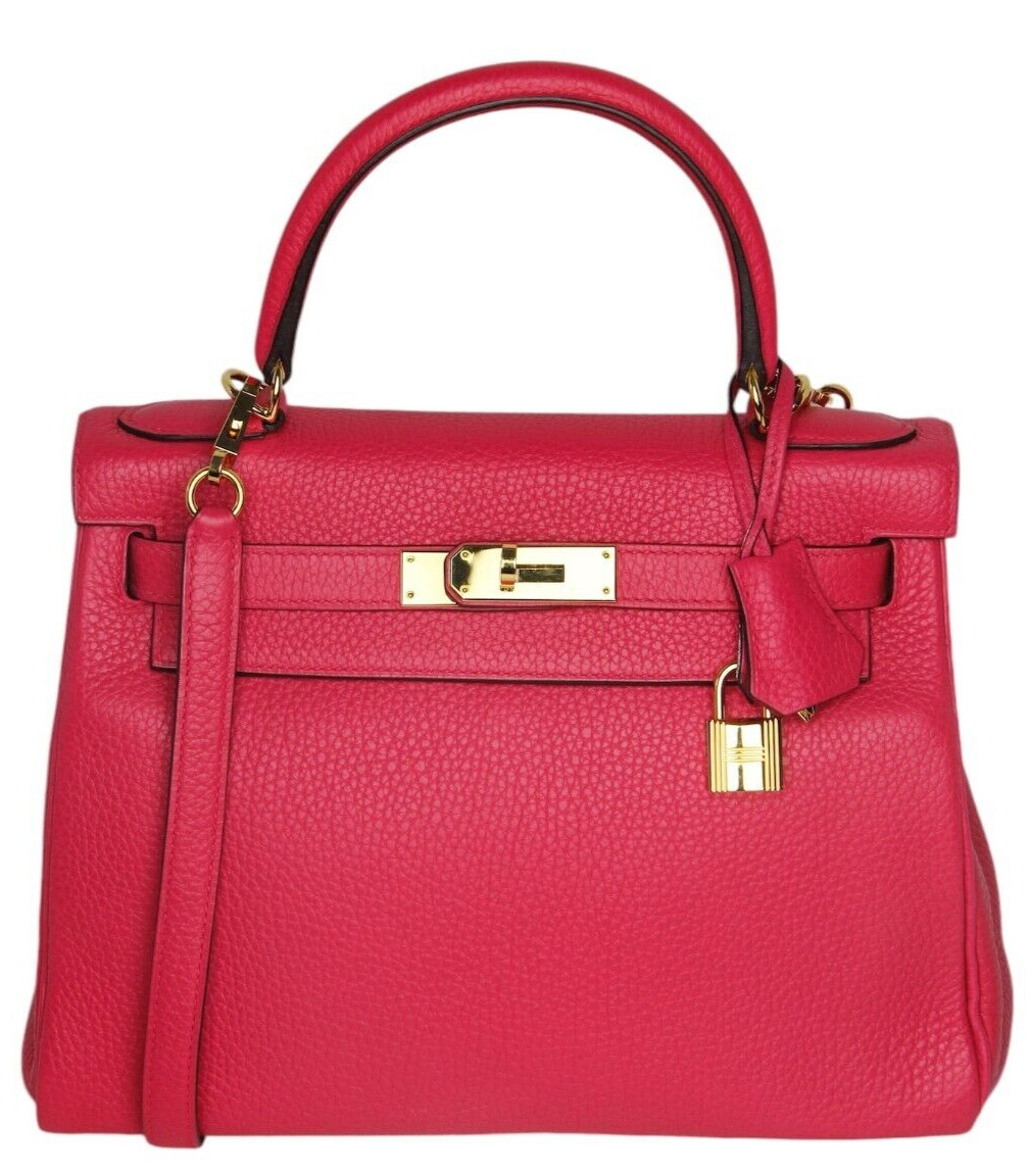 Hermes Rouge Extreme Togo Leather 28cm Kelly Bag GHW