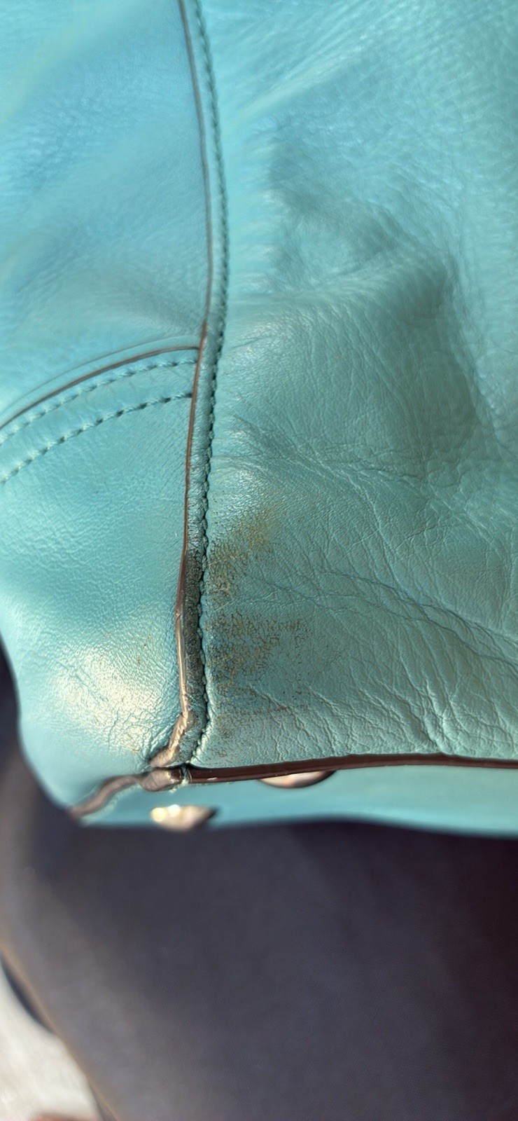 Coach Taylor Leather Alexis Blue Carryall Purse F25205