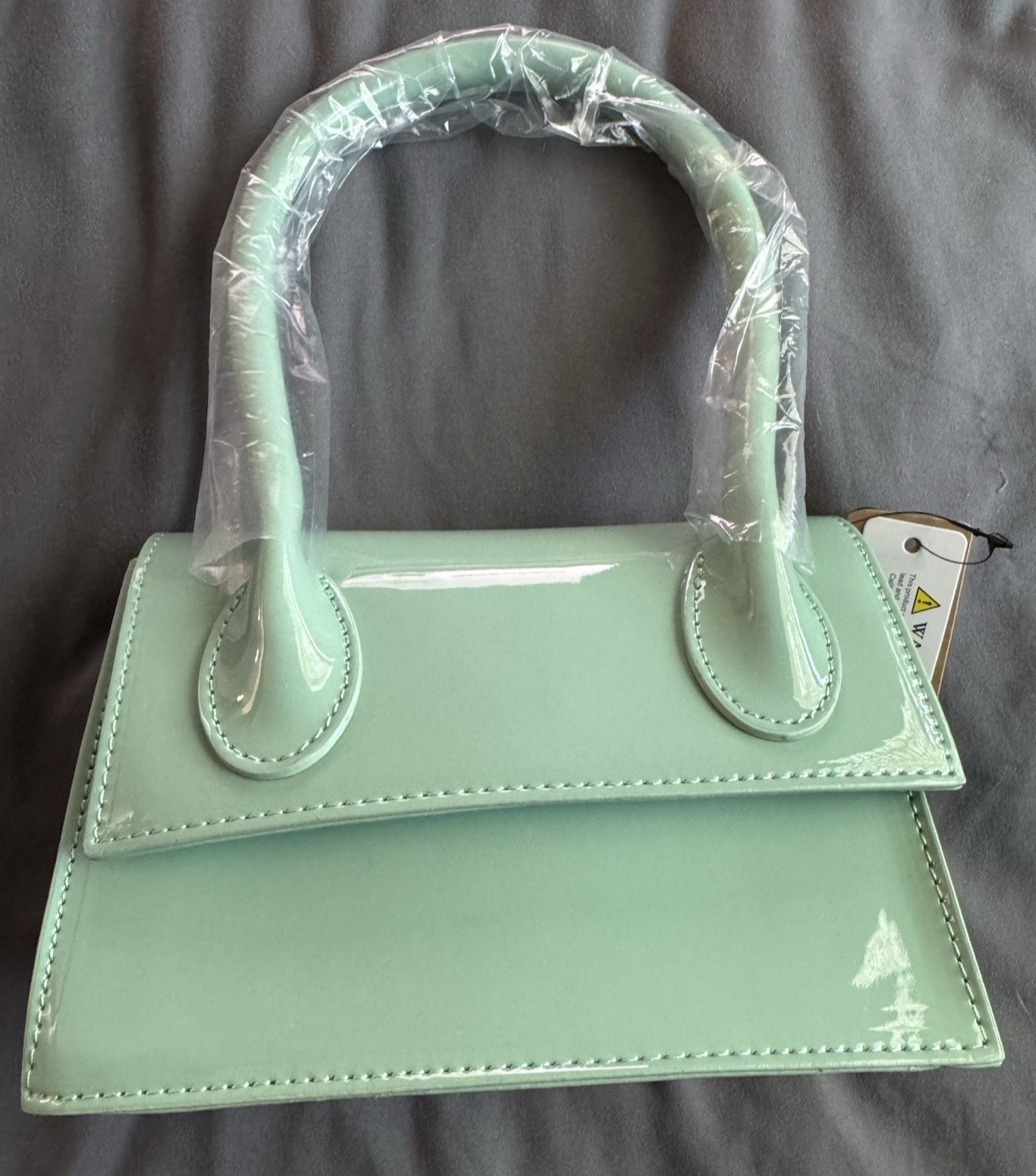 Enamel Top Handle Crossbody Bag
