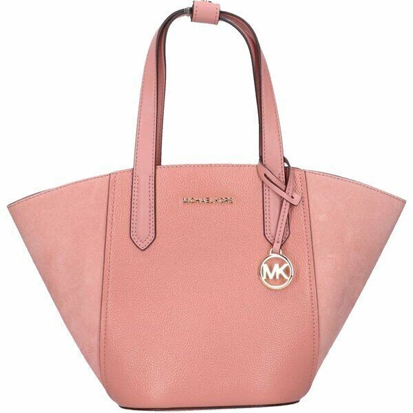 Michael Kors Portia Small Tote Sunset Rose Leather and Suede 35F1GPAT1S $358 F