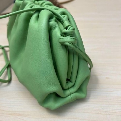 BOTTEGA VENETA Mini The Pouch Acid Green Leather Shoulder Bag Women’s Clutch