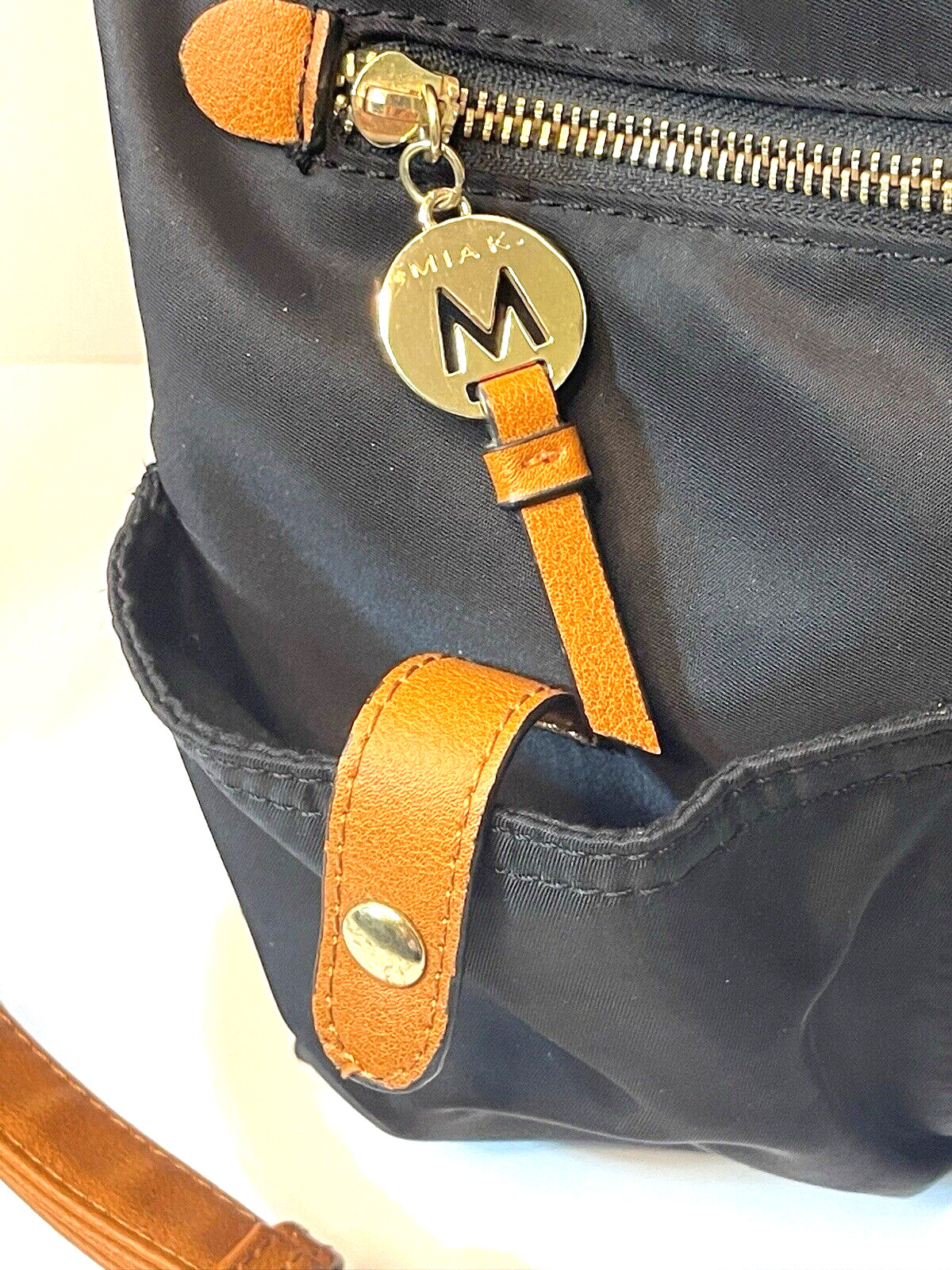 Mia K. Collection Black Hobo Style Cross Shoulder Bag Zipper Top Studded Bottom