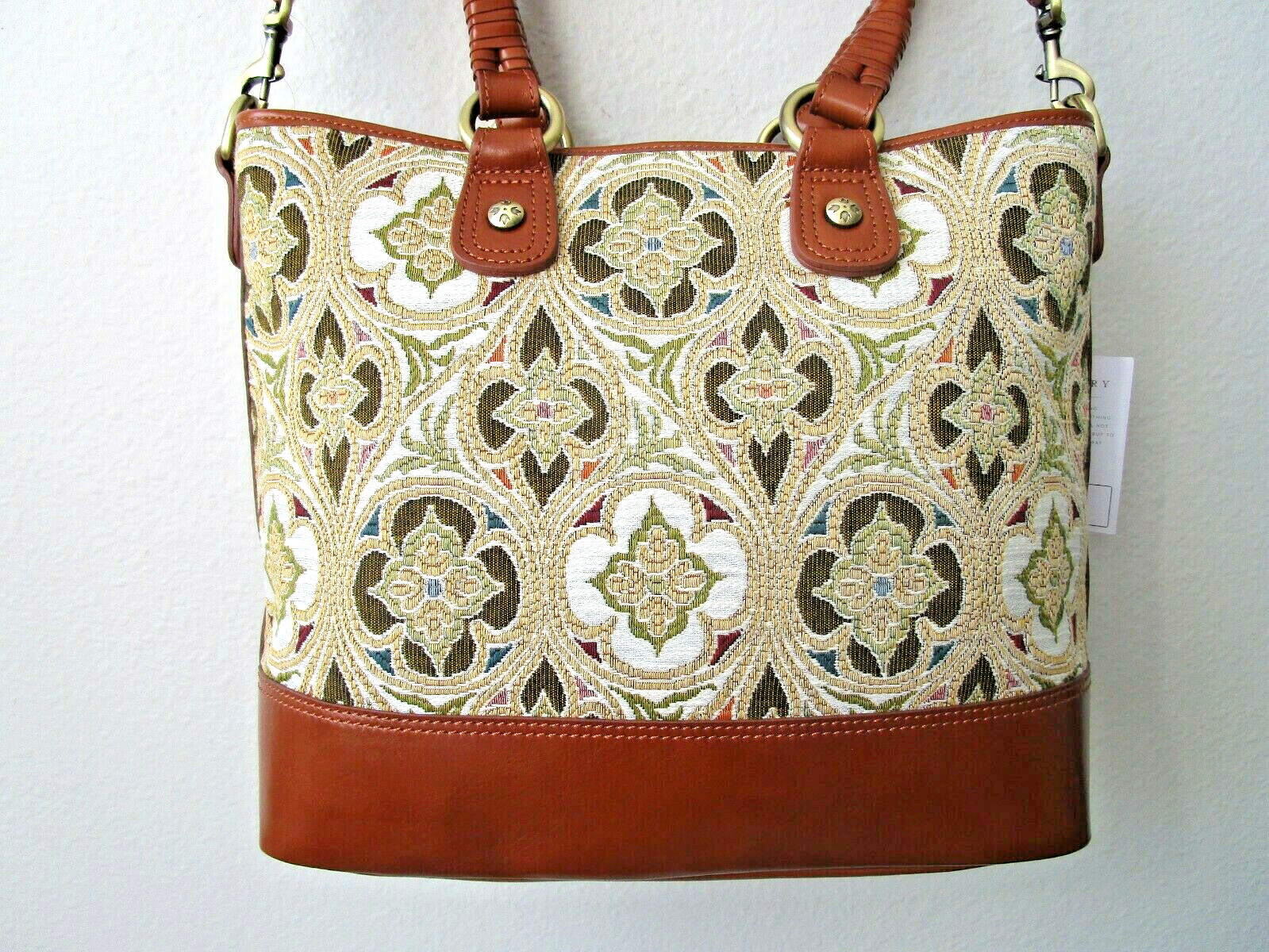 Patricia Nash Lesina Discovery Tote – Tapestry & Tan Leather – NWT – $399 MSRP