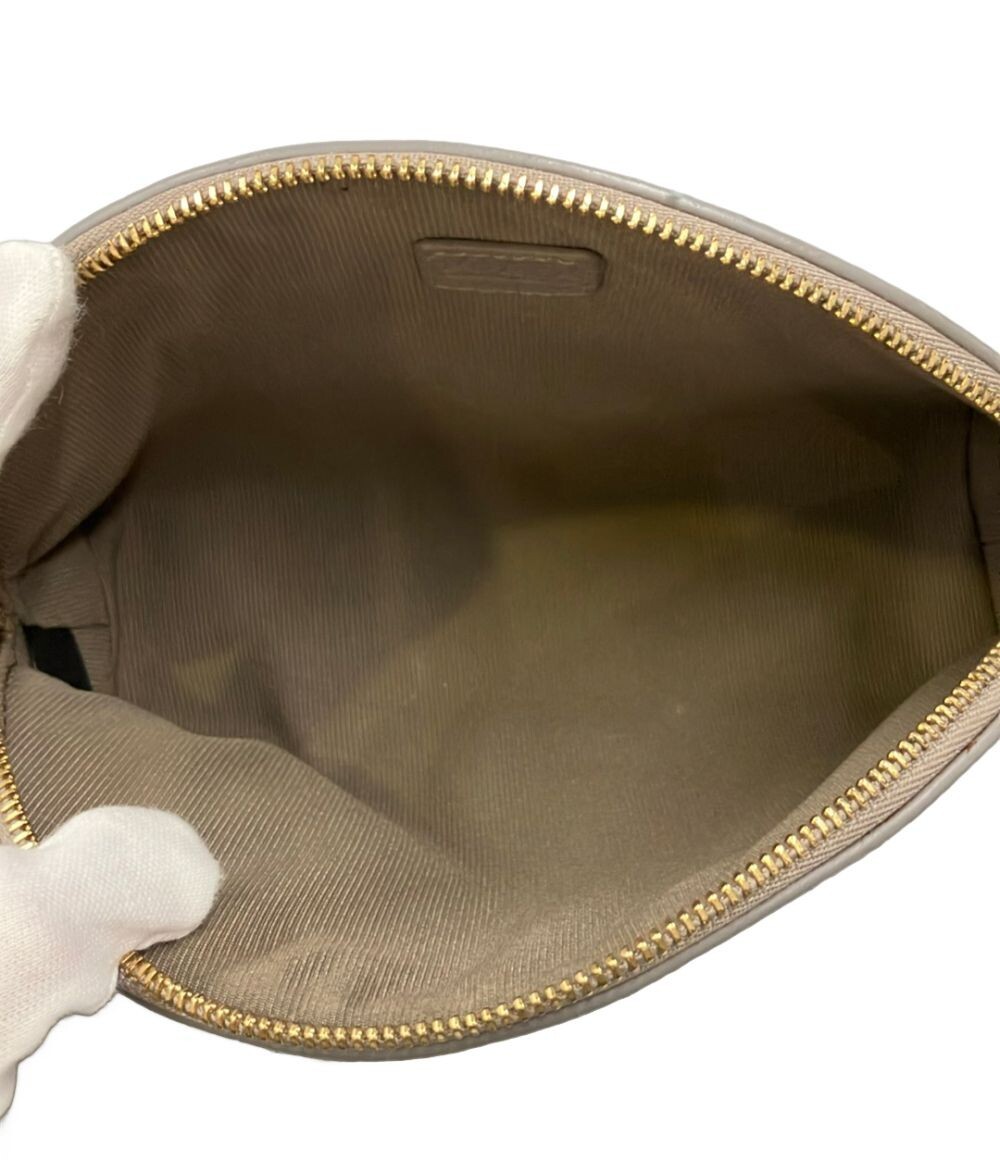 Furla Women s Greige Pouch Semi Circle Zip Gold Hardware 19.5cm EUC