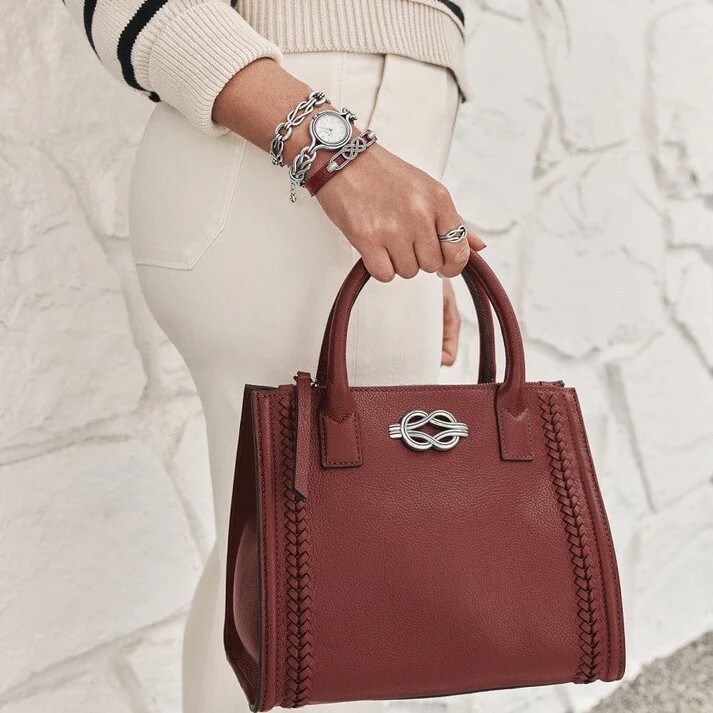 NWTag Brighton Interlok FLEMMING Chili Pepper Red Leather Tote Bag MSRP $465