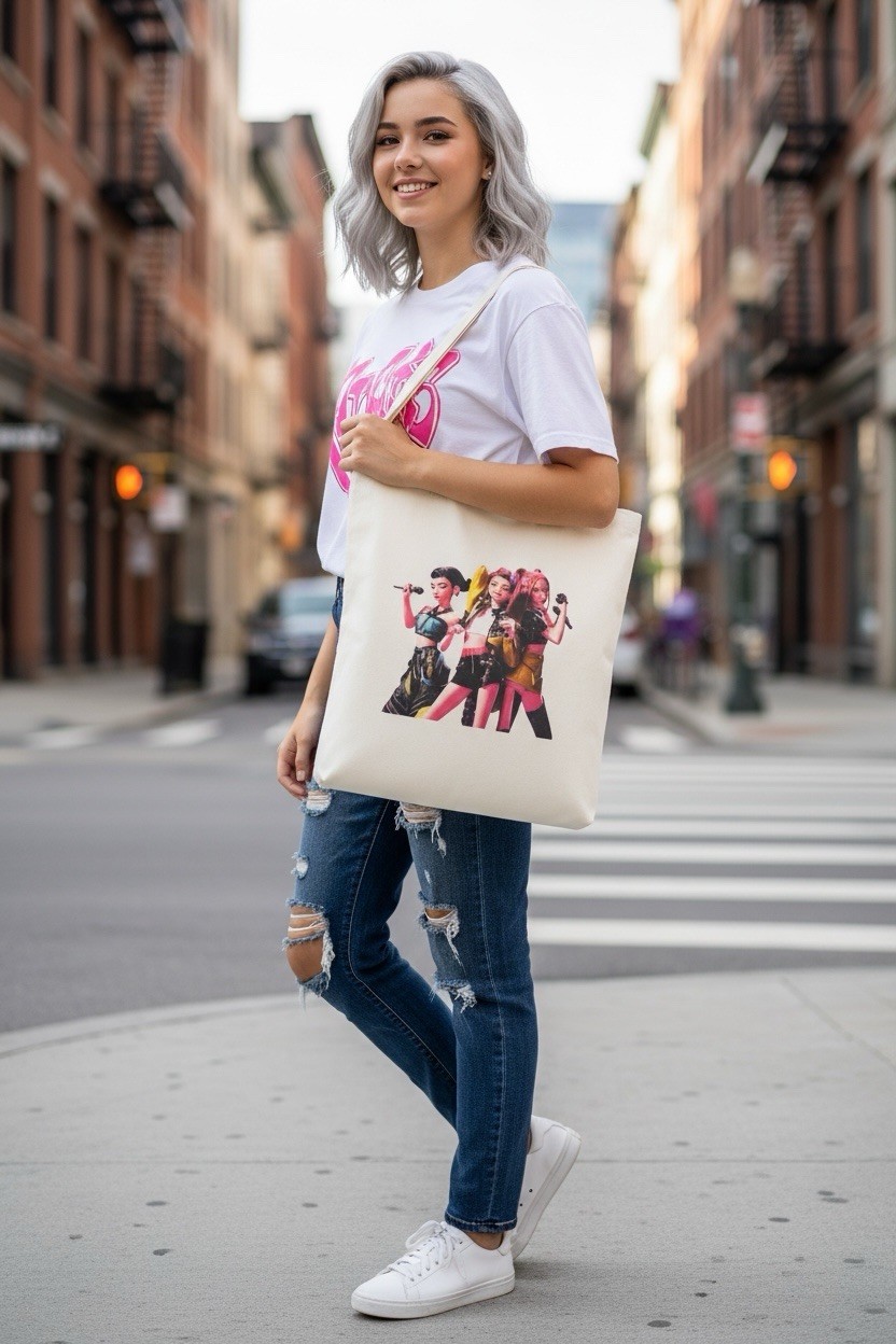 K-pop Dem0n Hunters character Large Tote Bag Not Sold In Stores