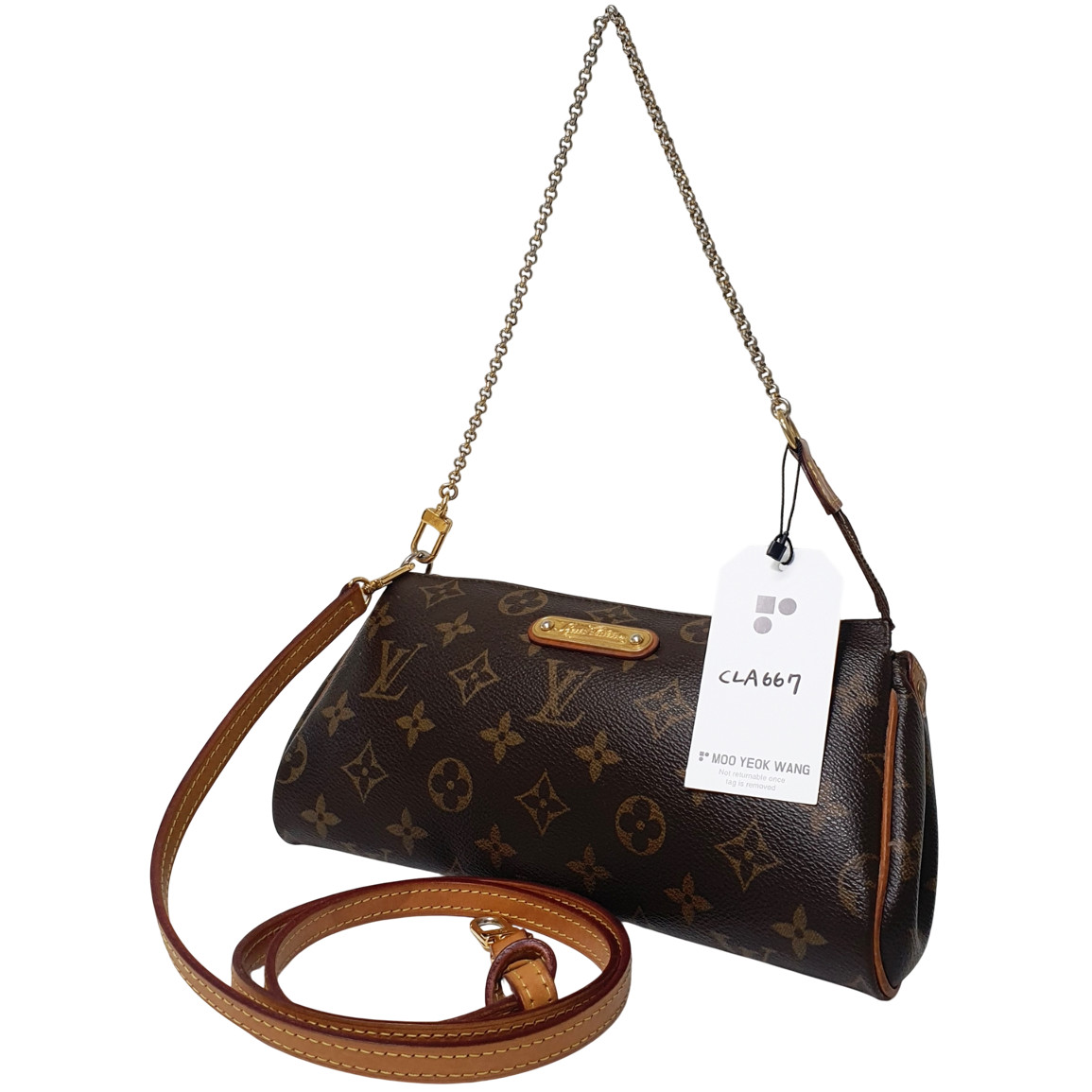 Authentic Louis Vuitton Eva Clutch Monogram M95567 Guaranteed Genuine Bag CLA667
